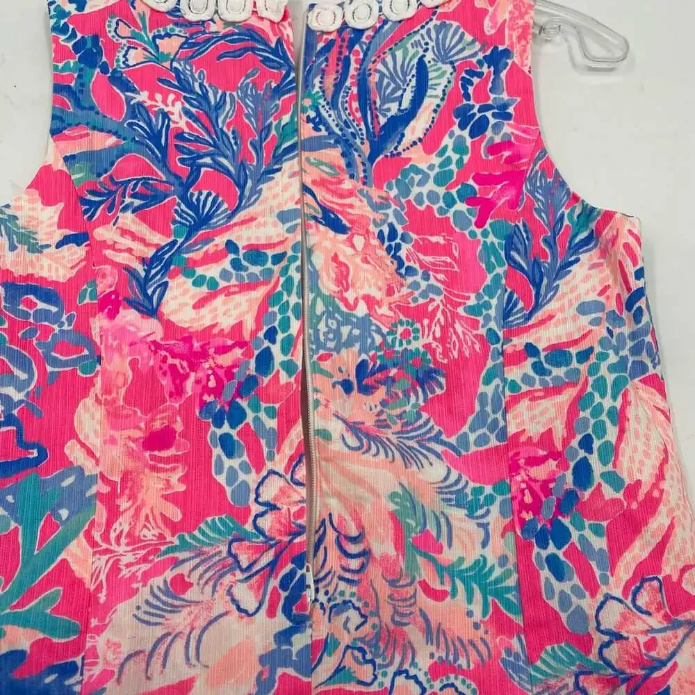 Lily Pulitzer Kids A-Line Knee Dress | Floral Pink/Blue Size 14